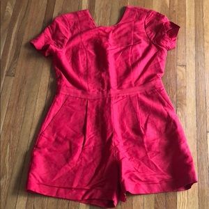 Banana red jumpsuit. Light and breezy.